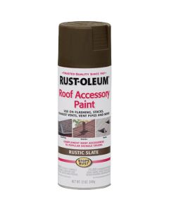 Rust-Oleum Stops Rust Roof Accessory 12 Oz. Rustic Slate Flat Anti-Rust Spray Paint