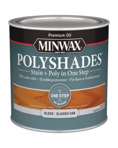 Minwax Polyshades 1/2 Pt. Gloss Stain & Finish Polyurethane In 1-Step, Classic Oak