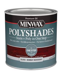 Minwax Polyshades 1/2 Pt. Gloss Stain & Finish Polyurethane In 1-Step, Bombay Mahogany