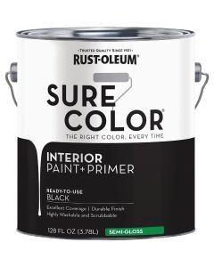 Rust-Oleum Sure Color Semi-Gloss Black Interior Wall Paint and Primer, Gallon