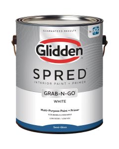 Glidden Spred Interior Paint + Primer Grab-N-Go White Semi-Gloss 1 Gallon