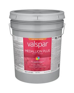 Valspar Medallion Plus Premium Paint & Primer Semi-Gloss Exterior Paint, White, 5 Gal.