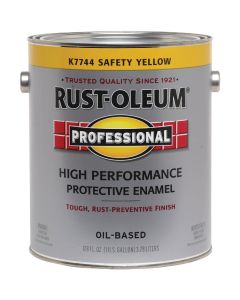 Rust-Oleum Professional Oil-Based Gloss VOC Formula Rust Control Enamel, Safety Yellow, 1 Gal.