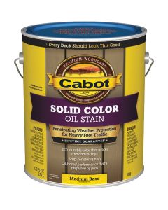 Cabot VOC Solid Color Oil Deck Stain, Medium Base, 1 Gal.