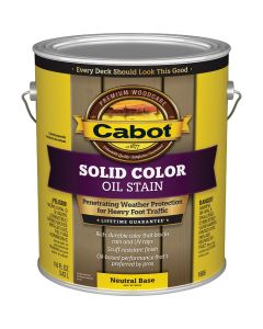 Cabot Solid Color Oil Deck Stain, 1606 Neutral Base, 1 Gal.