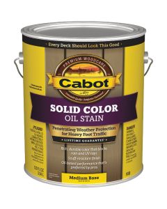 Cabot Solid Color Oil Deck Stain, Medium Base, 1 Gal.