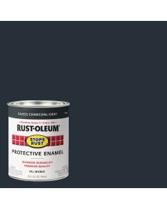 Rust-Oleum Stops Rust Oil Based Gloss Protective Rust Control Enamel, Charcoal Gray, 1 Qt.
