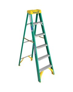 Werner 6 Ft. Fiberglass Step Ladder with 225 Lb. Load Capacity Type II Ladder Rating