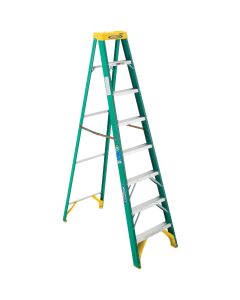 Werner 8 Ft. Fiberglass Step Ladder with 225 Lb. Load Capacity Type II Ladder Rating