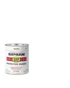 Rust-Oleum Stops Rust Oil Based Satin Protective Rust Control Enamel, White, 1 Qt.