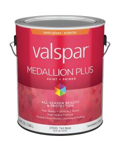 Valspar Medallion Plus Premium Paint & Primer Semi-Gloss Exterior Paint, Tint Base, 1 Gal.