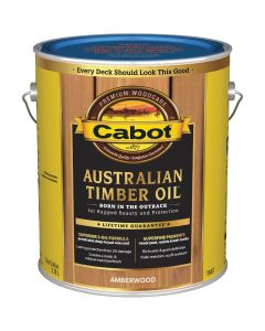 Cabot Australian Timber Oil Water Reducible Translucent Exterior Oil Finish, Amberwood, 1 Gal.