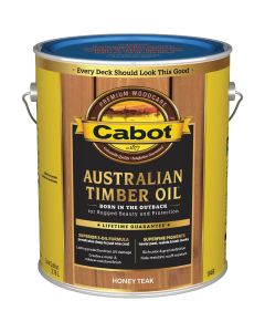 Cabot Australian Timber Oil Water Reducible Translucent Exterior Oil Finish, Honey Teak, 1 Gal.