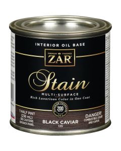 Zar 1/2 Pt. Blk Caviar Oil-Based Multi-Surface Interior Stain
