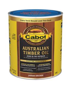 Cabot Australian Timber Oil Water Reducible Translucent Exterior Oil Finish, Jarrah Brown, 1 Qt.