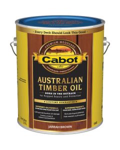 Cabot Australian Timber Oil Water Reducible Translucent Exterior Oil Finish, Jarrah Brown, 1 Gal.