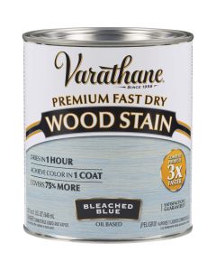 Varathane Fast Dry Bleached Blue Urethane Modified Alkyd Interior Wood Stain, 1 Qt.