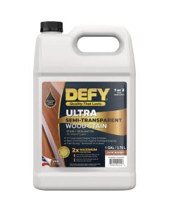 Defy Ultra-Semi-Transparent Wood Stain, Light Walnut, 1 Gal.