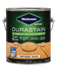 Wolman DuraStain One Coat Solid Color Exterior Stain, White Base 1 Gal.