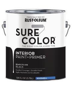 Rust-Oleum Sure Color Eggshell Black Interior Wall Paint and Primer, Gallon