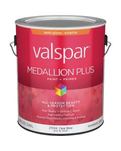Valspar Medallion Plus Premium Paint & Primer Semi-Gloss Exterior Paint, Clear Base, 1 Gal.