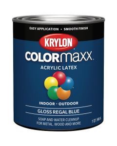 Krylon ColorMaxx Gloss Interior/Exterior Wall Paint, Regal Blue, 1 Qt.