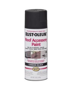 Rust-Oleum Stops Rust Roof Accessory 12 Oz. Carbon Black Flat Anti-Rust Spray Paint