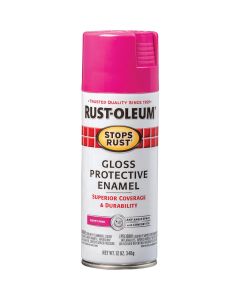 Rust-Oleum Stops Rust 12 Oz. Gloss Poppy Pink Spray Paint Protective Enamel