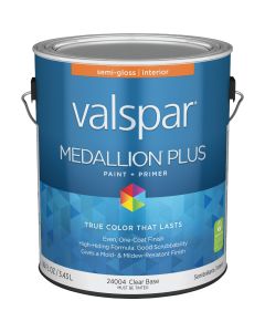Valspar Medallion Plus Premium Paint & Primer Semi-Gloss Interior Paint, Clear Base, 1 Gal.