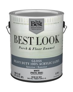 Best Look 1 Gal. White/Pastel Base Heavy-Duty Acrylic Latex Gloss Porch & Floor Enamel