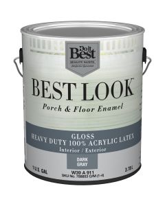 Best Look 1 Gal. Dark Gray Base Heavy-Duty Acrylic Latex Gloss Porch & Floor Enamel