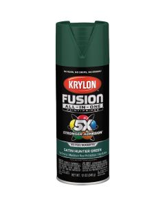 Krylon Fusion All-In-One 12 Oz. Satin Spray Paint, Hunter Green