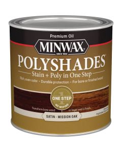 Minwax Polyshades 1/2 Pt. Satin Stain & Finish Polyurethane In 1-Step, Mission Oak