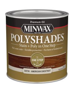 Minwax Polyshades 1/2 Pt. Satin Stain & Finish Polyurethane In 1-Step, American Chestnut