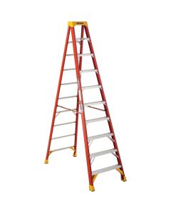 Werner 10 Ft. Fiberglass Step Ladder with 300 Lb. Load Capacity Type IA Ladder Rating