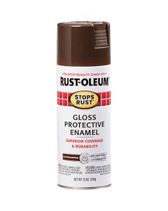 Rust-Oleum Stops Rust Leather Brown Gloss 12 Oz. Anti-Rust Spray Paint