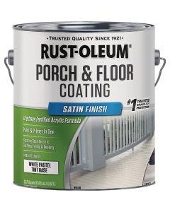 Rust-Oleum 1 Gal. Low VOC White Pastel Tint Base Satin Porch and Floor Coating