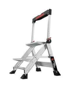 Little Giant Jumbo Step 42 In. Aluminum Step Ladder with 375 Lb. Load Capacity Type 1AA Ladder Rating