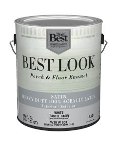 Best Look 1 Gal. White Heavy-Duty Acrylic Latex Satin Porch & Floor Enamel