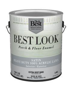 Best Look 1 Gal. Extra Deep Base Heavy-Duty Acrylic Latex Satin Porch & Floor Enamel