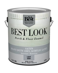 Best Look 1 Gal. Light Gray Heavy-Duty Acrylic Latex Satin Porch & Floor Enamel
