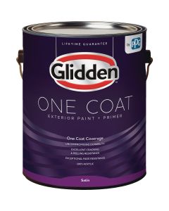 Glidden One Coat Exterior Paint + Primer Satin Ultra Deep Base 1 Gallon
