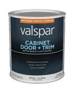 Valspar Cabinet, Door & Trim Waterborne Alkyd Semi-Gloss Interior/Exterior Enamel, Tint Base, 1 Qt.