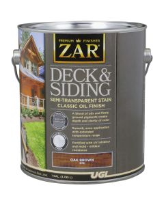 ZAR Semi-Transparent Deck and Siding Stain, Oak Brown, 1 Gal.