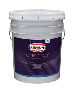 Glidden One Coat Exterior Paint + Primer Semi-Gloss White & Pastel Base 5 Gallon