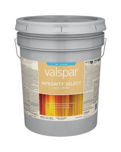 Valspar Integrity Select Flat Paint & Primer Exterior Paint, Pastel Base, 5 Gal.