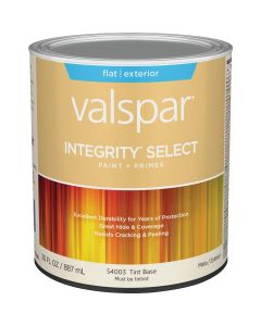 Valspar Integrity Select Flat Paint & Primer Exterior Paint, Tint Base, 1 Qt.