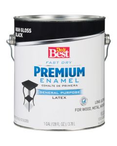 Do it Best Fast Dry Acrylic Latex Gloss Premium Enamel, Black, 1 Gal.