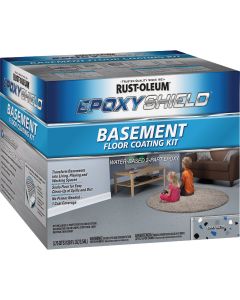 Rust-Oleum Epoxyshield 120 Oz. Satin Gray Basement Floor Coating Kit