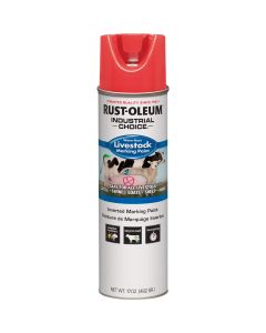 Rust-Oleum Industrial Choice 17 Oz. Fluorescent Red Livestock Marking Paint